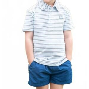 NEW PRODOH kid's short sleeve too cool for school cotton polo in ice water blue